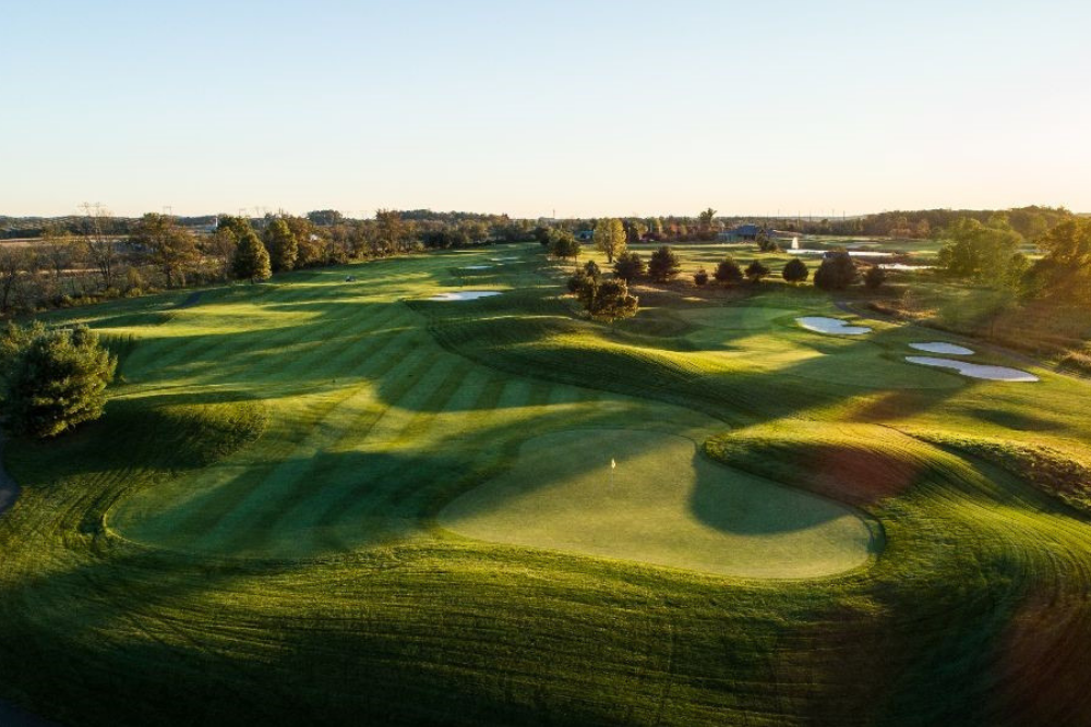 Aerial view of Heron Glen Golf Course in Ringoes, New Jersey