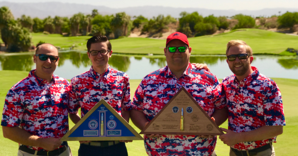 Golf professionals at Desert Willow Golf Resort (Palm Desert, CA) with Folds of Honor plaques