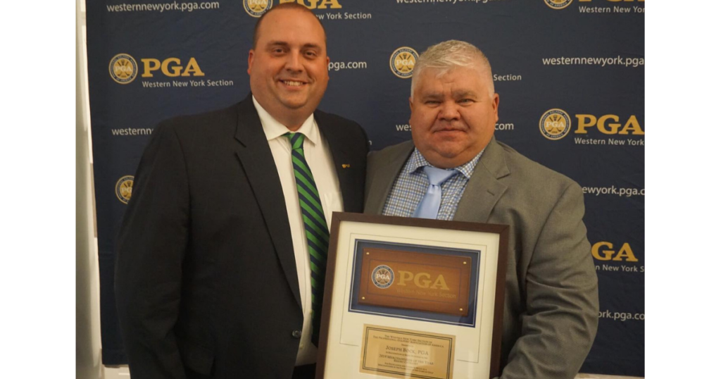 Joe Bock (right) is pictured here with WNYPGA Awards Chairman Kyle Benish