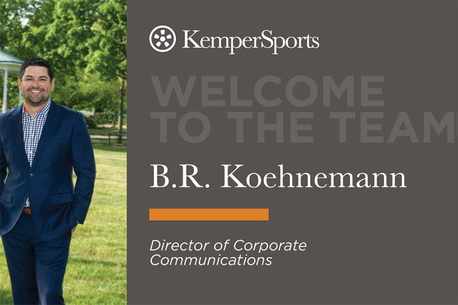 Graphic of B.R. Koehnemann. Text Reads, "B.R. Koehnemann, Welcome to the team. Director of Corporate Communications."