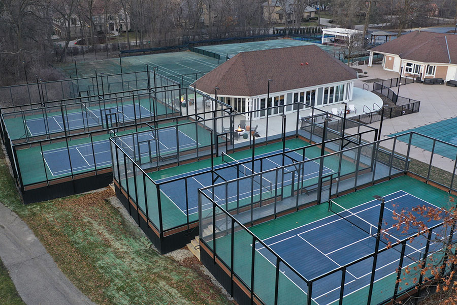 Overview of the tennis courts at Royal Melbourne Country Club