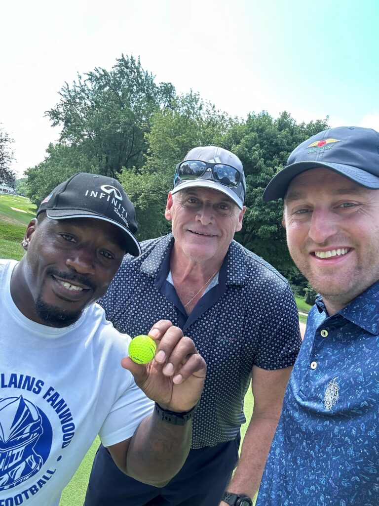 Joe Bosselli and his dad with their playing partner who made a hole-in-one at Shady Rest.