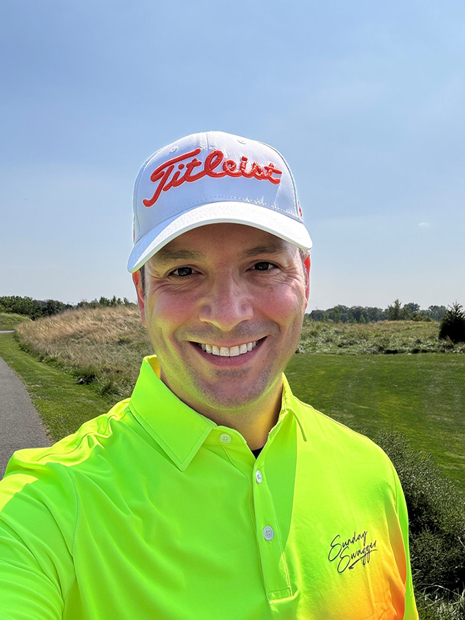 Andrew Moskowitz posing for a picture at the Tour of the Turnpike.